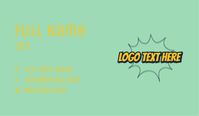 Pop Art Text Wordmark  Business Card Image Preview