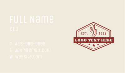 Western Cactus Signage Business Card Image Preview