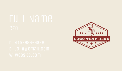 Western Cactus Signage Business Card Image Preview