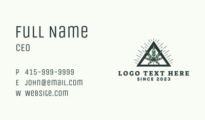 Green Weed Leaf Triangle  Business Card Image Preview