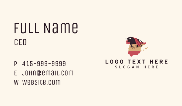 Bull Buffalo Spain Business Card Design Image Preview