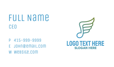 Musical Note Wing Business Card Image Preview