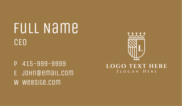 Crown Shield Letter Business Card Design Image Preview