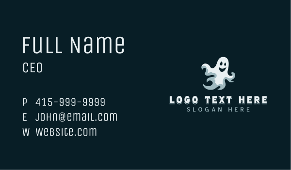 Scary Spooky Ghost Business Card Design Image Preview