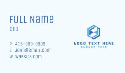 Abstract Blue Hexagon Business Card Image Preview