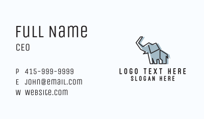 Wild Elephant Monoline  Business Card Image Preview
