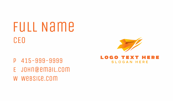 Paper Plane Flight Business Card Design Image Preview