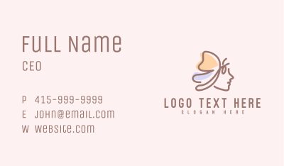 Pastel Butterfly Lady Business Card Image Preview