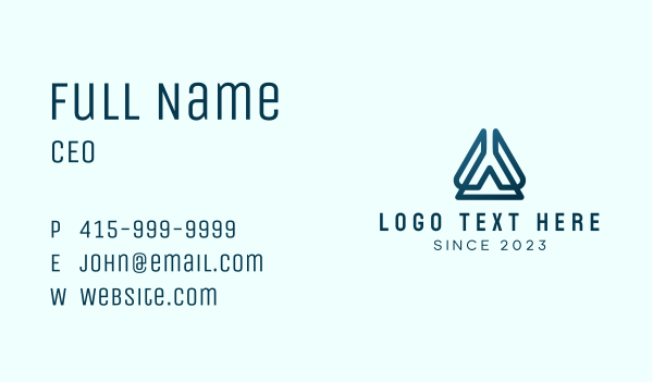 Tech Triangle Letter A Business Card Design Image Preview