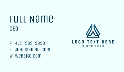 Tech Triangle Letter A Business Card Image Preview