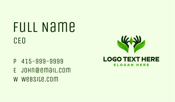 Hand Leaf Medicine Business Card Design Image Preview