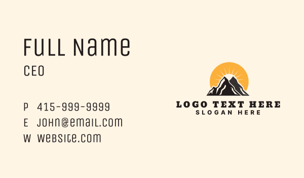 Nature Mountain Camp Business Card Design Image Preview