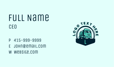 Construction Freight Truck Business Card Image Preview