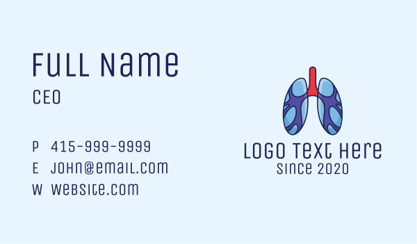 Respiratory Lung Organ Business Card Design