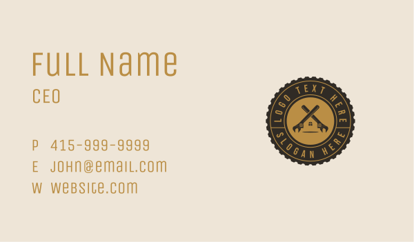 Wrench House Handyman  Business Card Design Image Preview