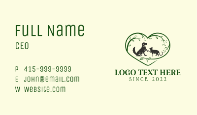 Organic Heart Veterinary Business Card Image Preview