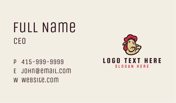 Cute Chicken Mascot Business Card Design Image Preview
