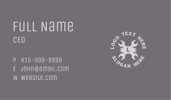 Wrench Repair Tools Business Card Design Image Preview