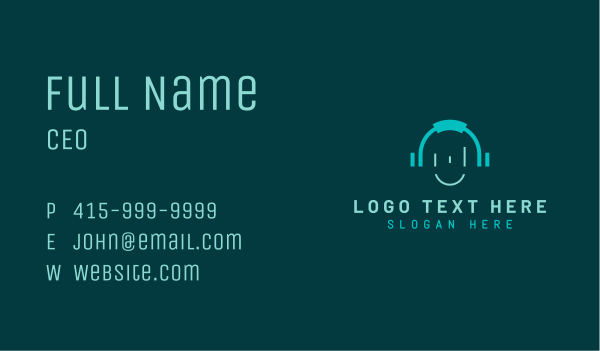 Musical Studio Headphones Business Card Design Image Preview