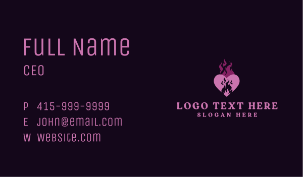 Flame Heart Love Business Card Design Image Preview