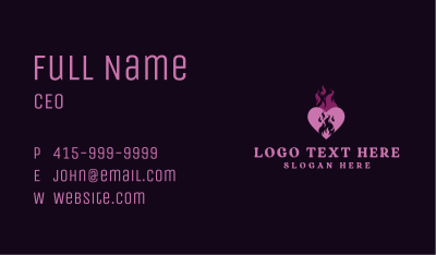 Flame Heart Love Business Card Image Preview