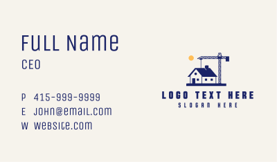 Builder Crane Construction Business Card Image Preview