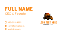 Orange Trailer Truck Business Card Image Preview
