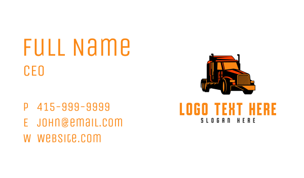 Orange Trailer Truck Business Card Design Image Preview