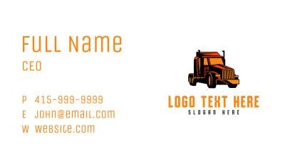 Orange Trailer Truck Business Card Image Preview