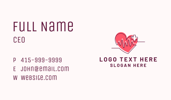 Heart Center Lifeline Business Card Design Image Preview