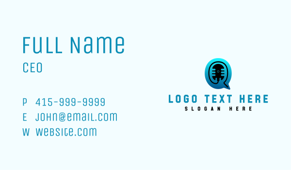 Podcast Mic Chat Business Card Design Image Preview