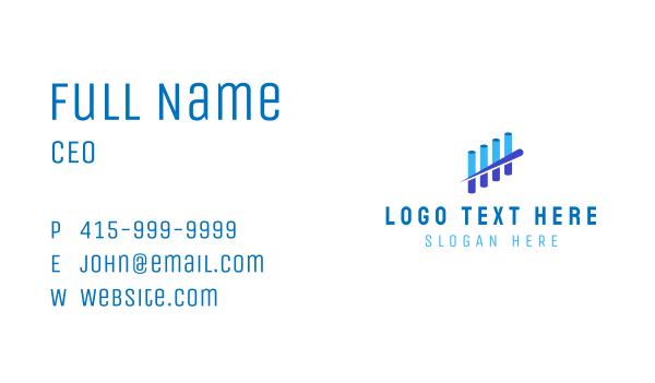 Accounting Blue Chart Business Card Design Image Preview