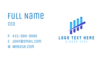 Accounting Blue Chart Business Card