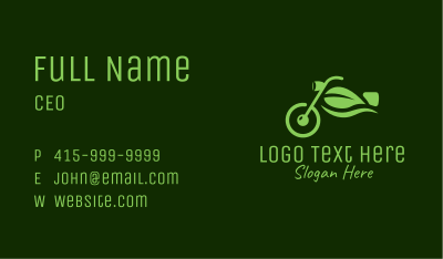 Eco Motorcycle Leaf  Business Card