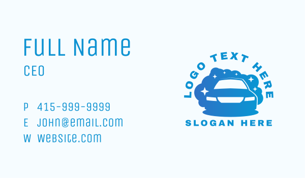 Sparkle Clean Car Business Card Design Image Preview