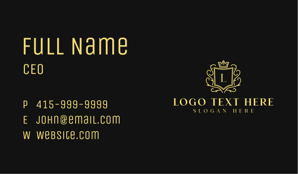 Royal Shield Hotel Business Card Design Image Preview