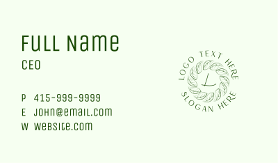 Leaf Wellness Letter Business Card Image Preview