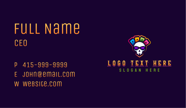 Gaming Casino Skull Business Card Design Image Preview