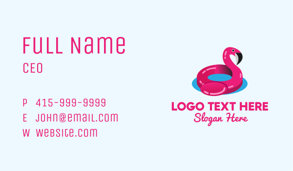 Inflatable Flamingo Floatie Business Card Design Image Preview