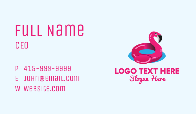 Inflatable Flamingo Floatie Business Card
