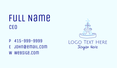 Blue Water Fountain Business Card Image Preview