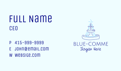 Blue Water Fountain Business Card Image Preview
