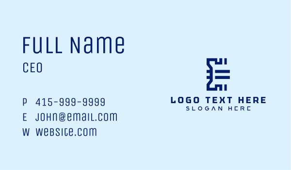 Blue Digital Letter E Business Card Design Image Preview