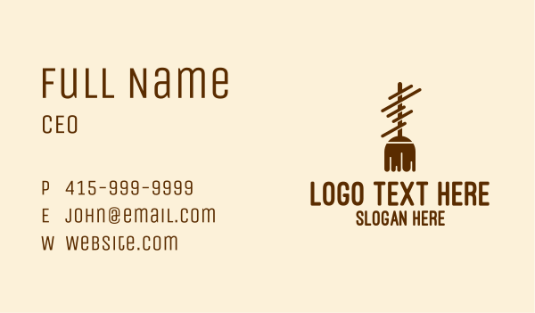 Brown Broom Mop Business Card Design Image Preview