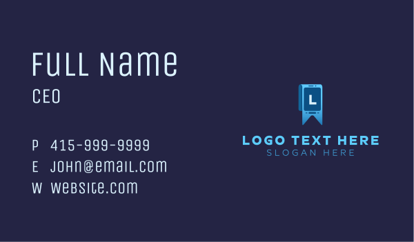 Phone Ribbon Lettermark Business Card Design Image Preview