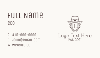 Sheriff Hat Crest Letter  Business Card Image Preview