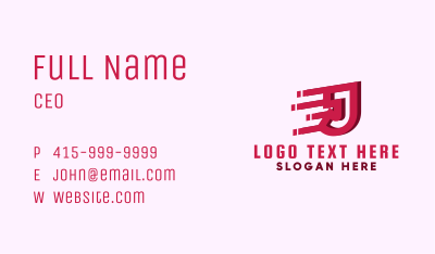 Speedy Letter J Motion Business Card Image Preview