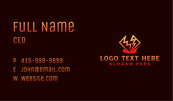 Lightning Bolt Energy Business Card Design Image Preview