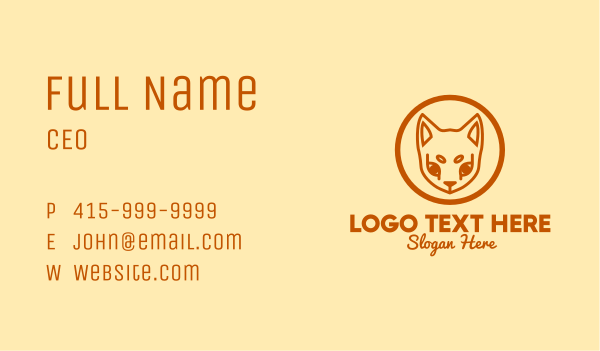 Orange Pet Cat  Business Card Design Image Preview