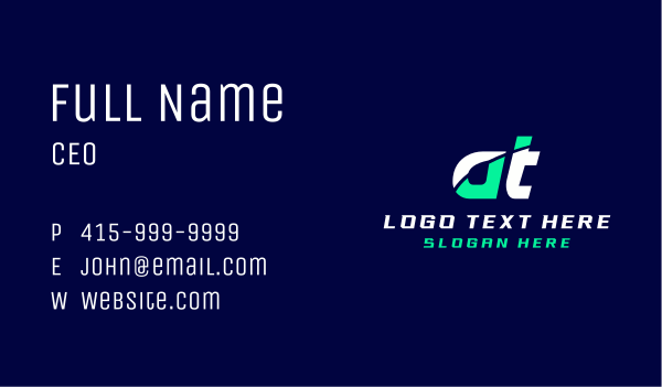 Sports Gear Letter AT Business Card Design Image Preview